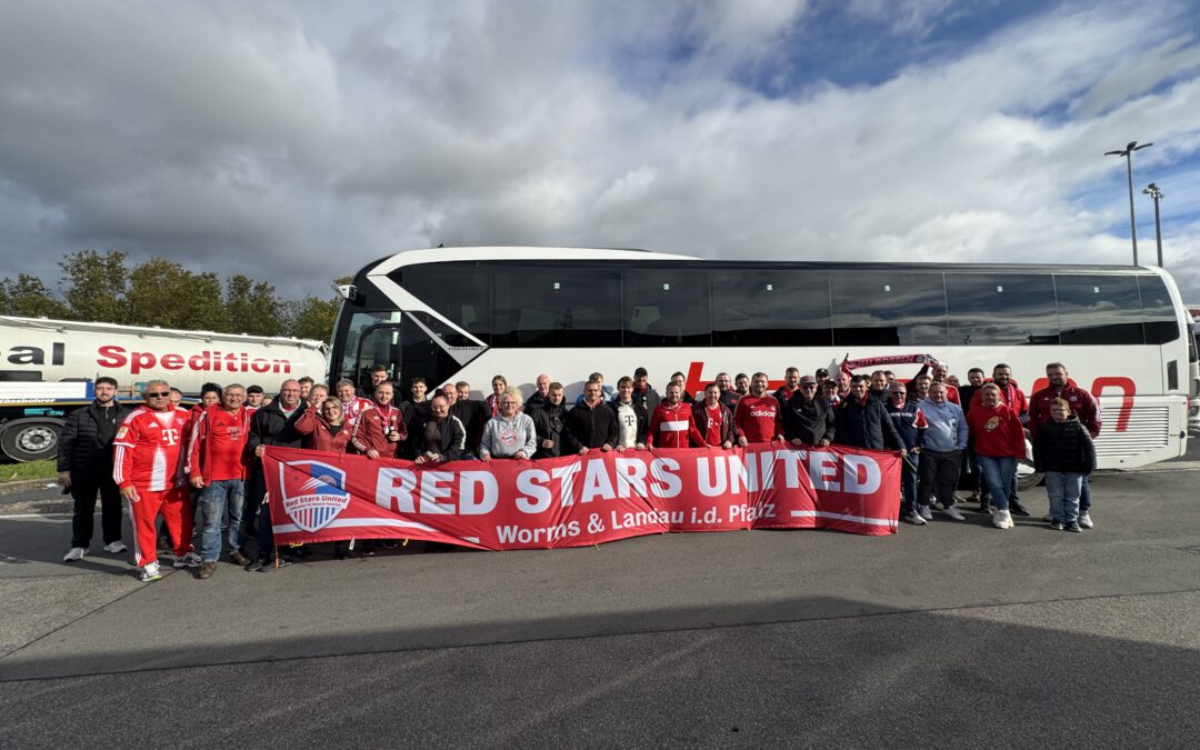 Gladbach Auswärts mit dem großen Bus.